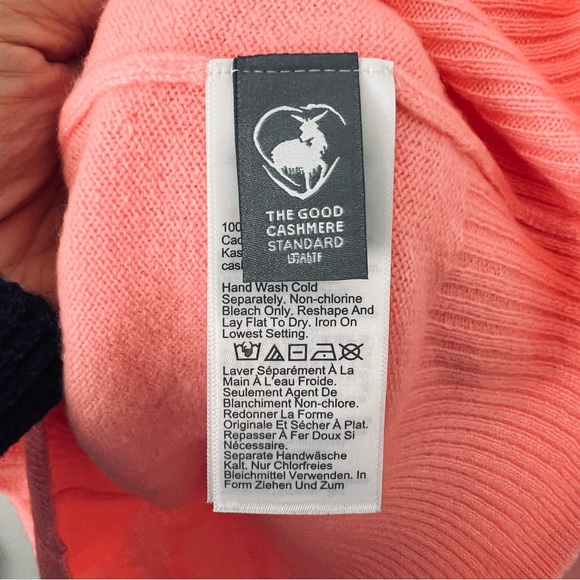 J. Crew 100% Cashmere Peach V-Neck Sweater - Picture 5 of 7